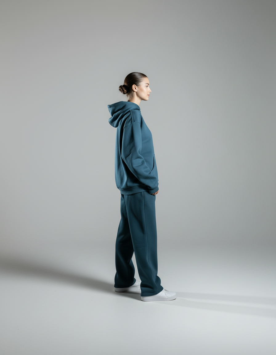 Person standing by a lake at sunset with a colorful sky