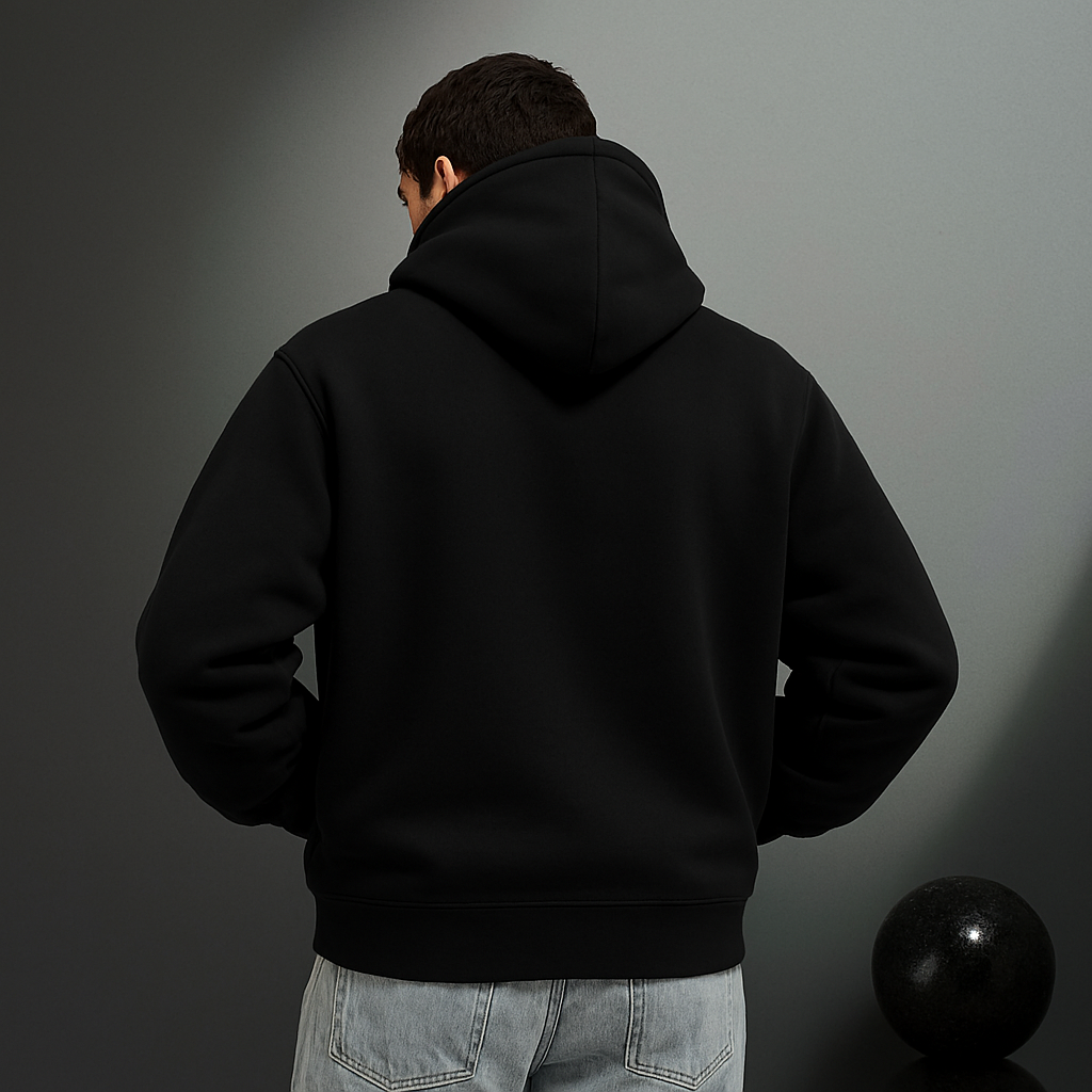 Solid Black Oversize Hoodie - ZIDDIZEN