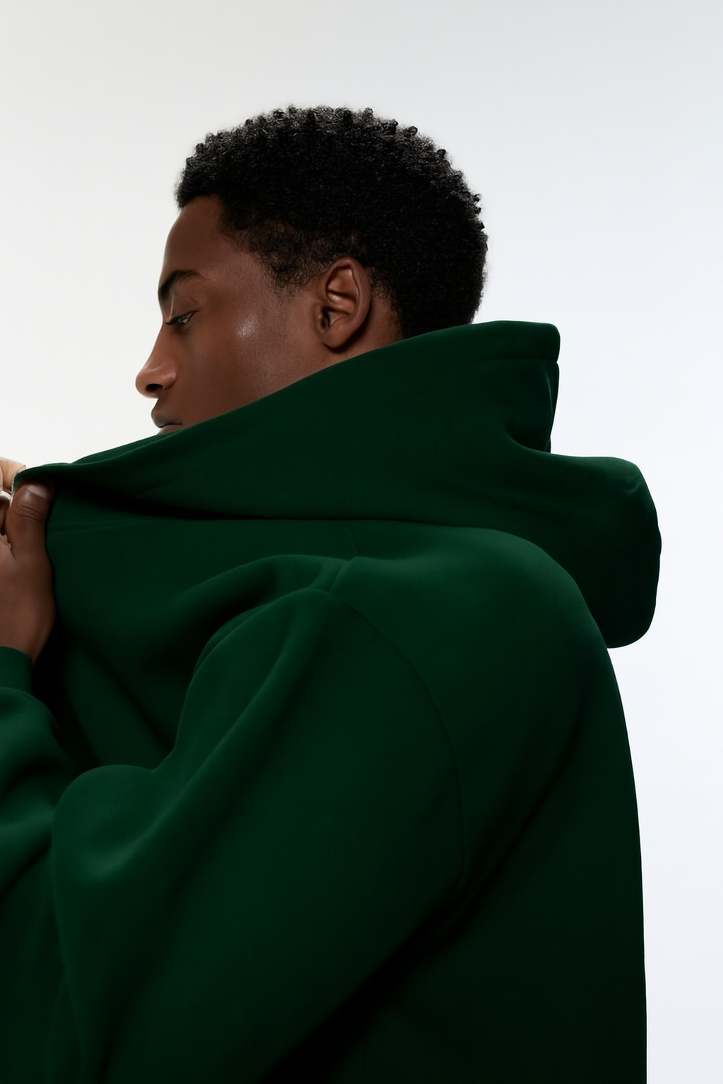 Solid Dark Green Oversize Hoodie - ZIDDIZEN
